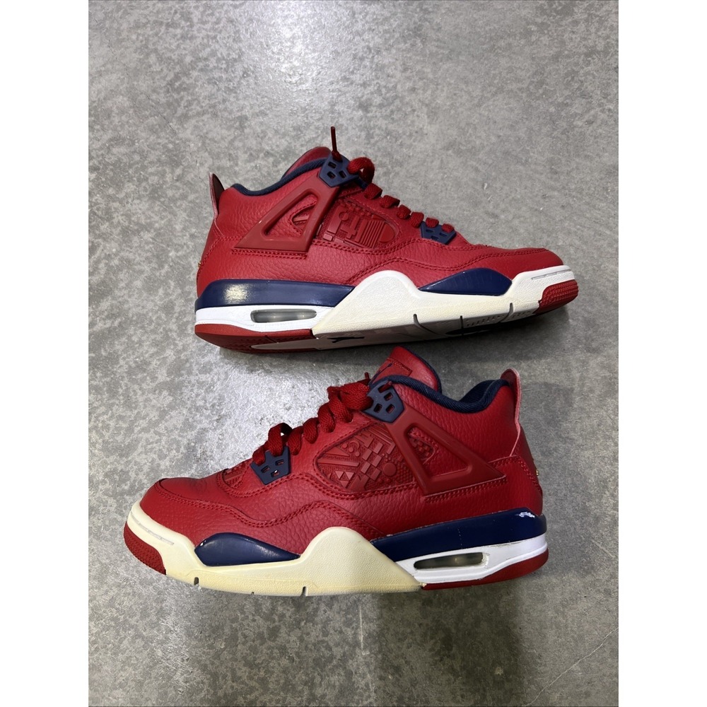 Nike Air Jordan 4 Retro GS FIBA 408452 617 Basketball Shoes Size 7Y Red